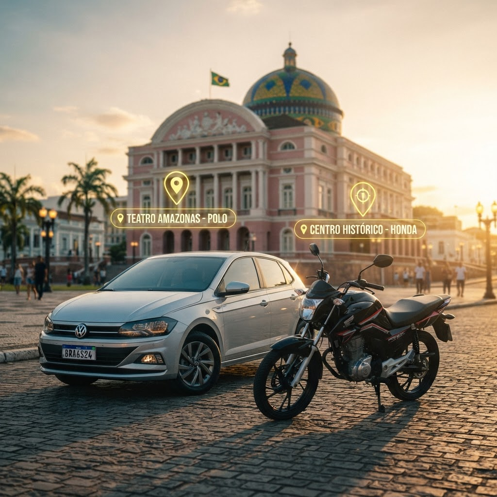 Carro e moto populares protegidos pela Eterno Rastreadores com localização por GPS
